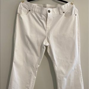 Land’s End White Capri wide leg